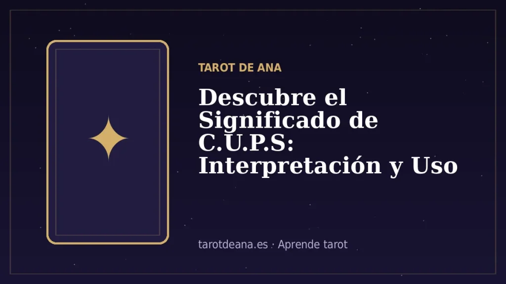 Descubre el Significado de C.U.P.S: Interpretación y Uso en el Tarot | Tarot de Ana